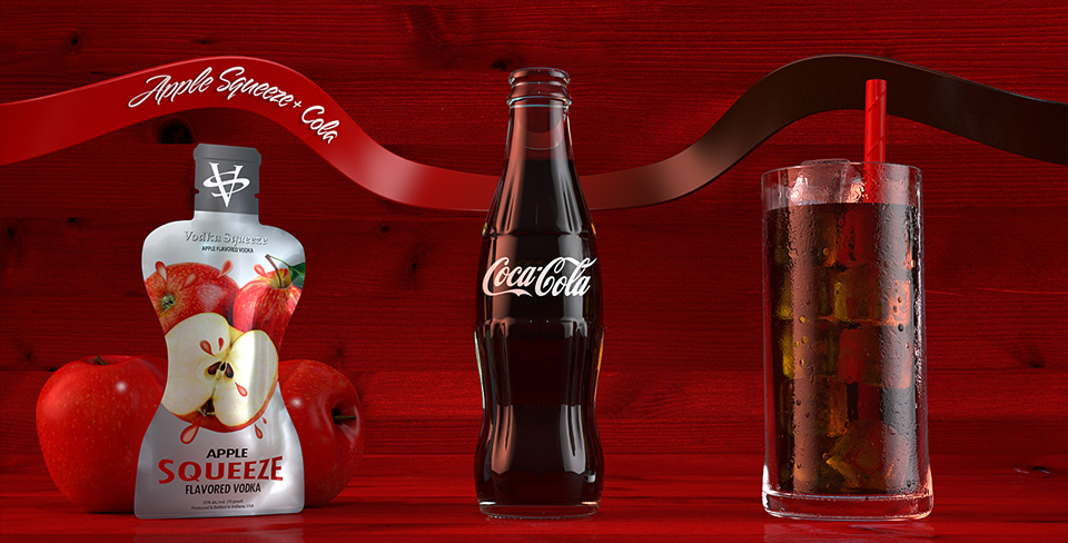 Apple Vodka Squeeze and Coke