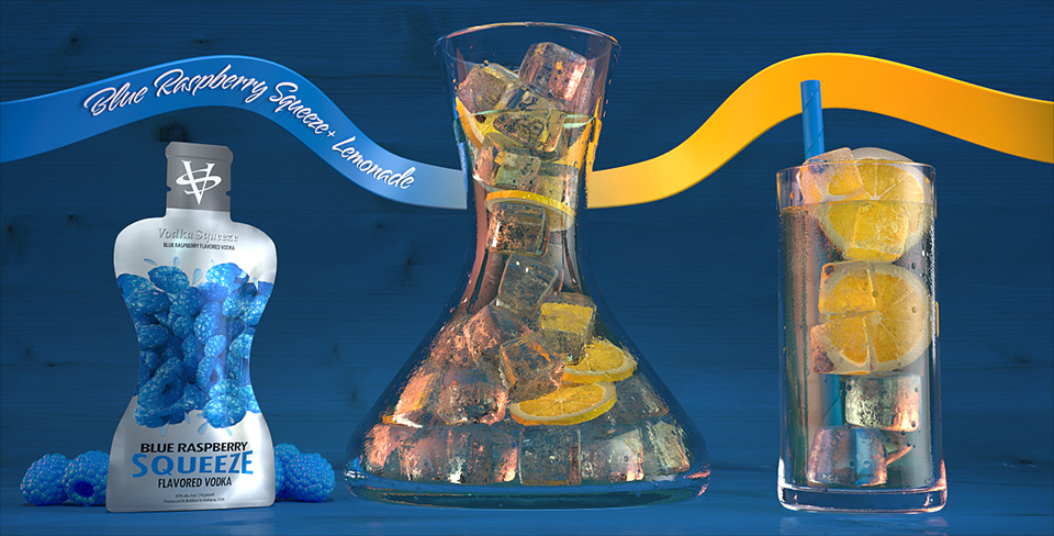 Blue Raspberry Vodka Squeeze and Lemonade